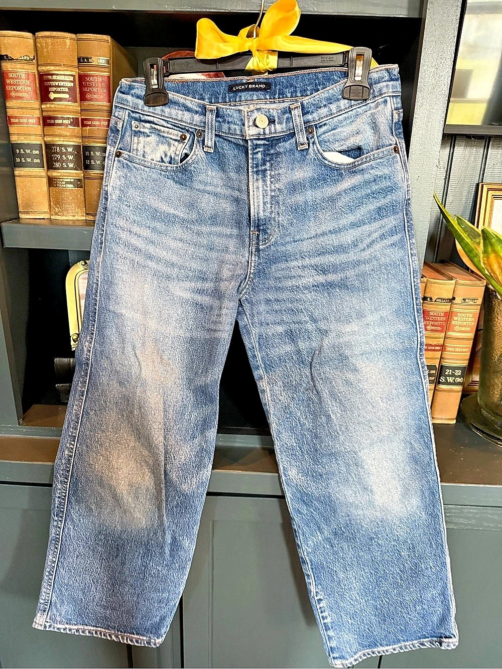 Lucky Brand Mid Rise Crop Wide Leg Wide Leg Blue Like New